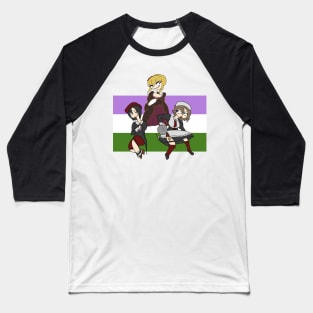 Umineko No Naku Koro Ni Episode 8 Spoilers Yasu Sayo Beatrice Shannon Kanon Genderqueer Flag Baseball T-Shirt